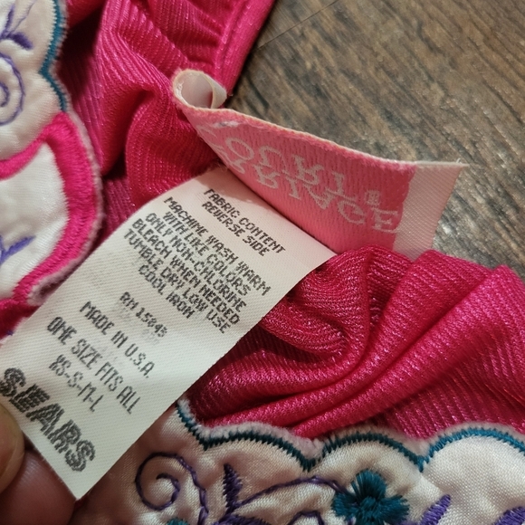 Vintage 1980's Sears Nightgown Pink Silky Long Sleep Dress Carriage Court OS - Picture 4 of 5